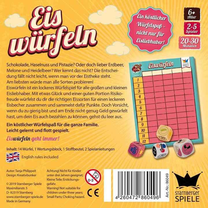 Actual product image Starnberger Spiele Ice cubes (English, German, 2 - 5 Players)