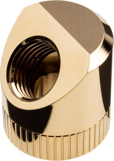 Produktbild EKWB EK-Quantum Torque Winkel 45 Grad G1/4 Zoll AG auf G1/4 Zoll IG - drehbar, gold