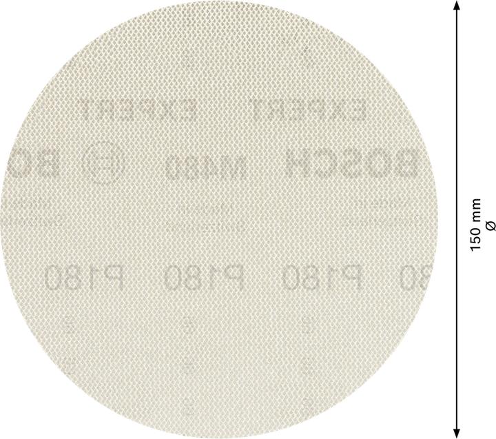 Immagine prodotto Bosch Professional Zubehör Expert M480 Rete di levigatura per levigatrice rotorbitale, 150 mm, G 180, 5 pezzi (180)