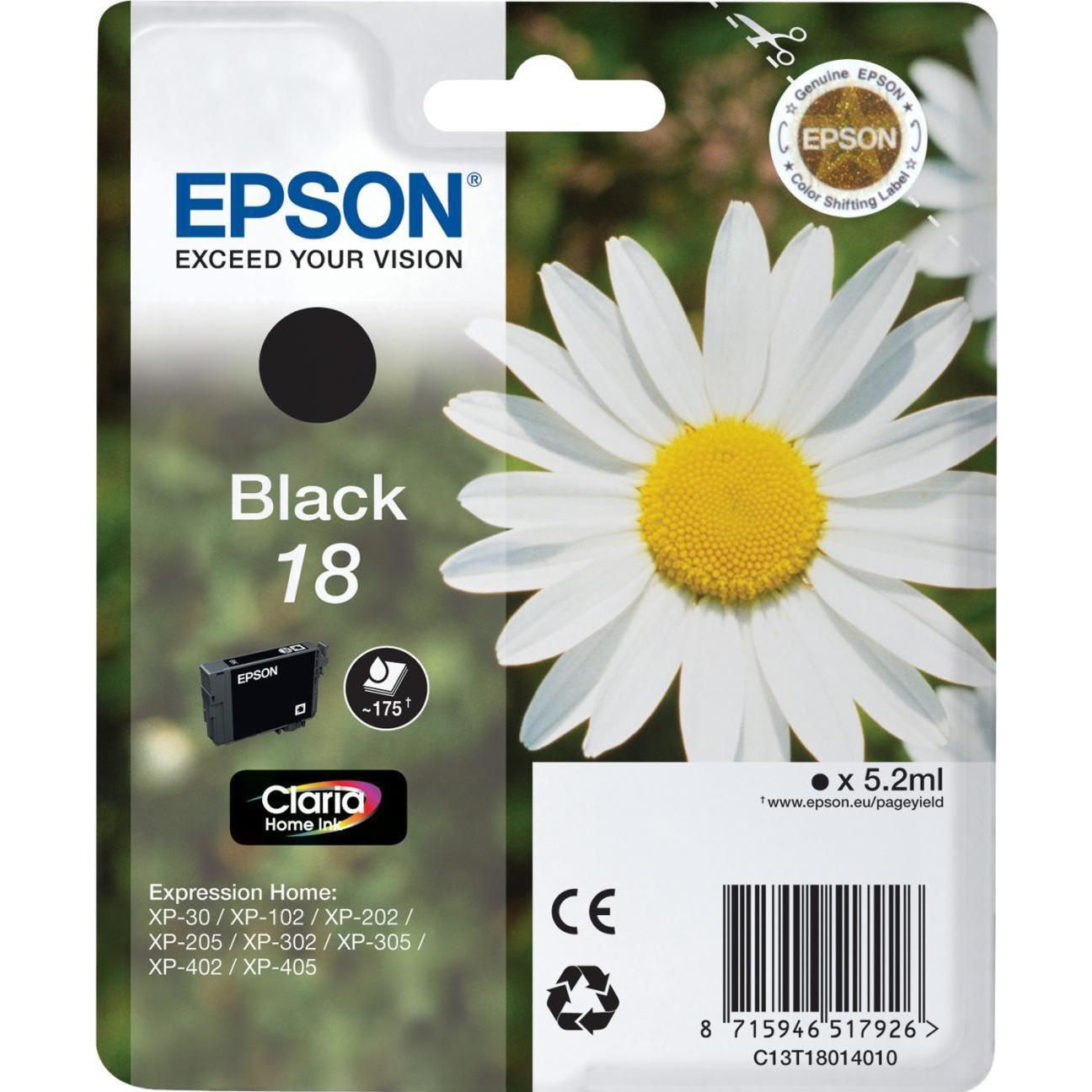 Epson, Druckerpatrone, Original Tintenpatrone T1801 (BK)