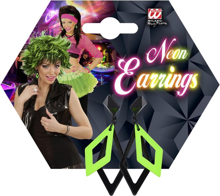 Immagine prodotto Widmann Orecchini a rombo nero e verde fluo