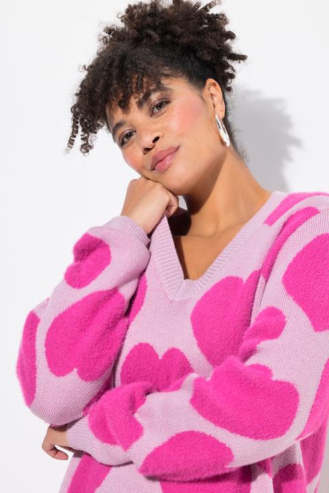 Image du produit Miamoda Pullover, weicher Feinstrick, Herzmuster (46, 48)