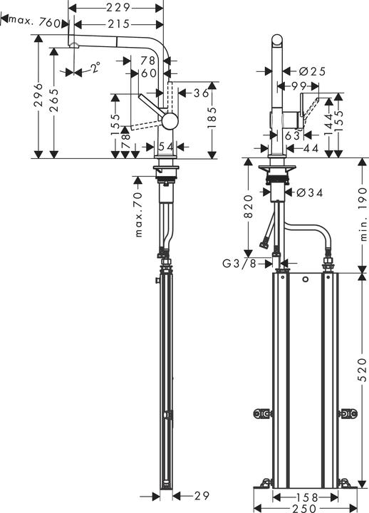 Produktbild hansgrohe Talis M54 Einhebel-Küchenmischer 270 (edelstahl finish)