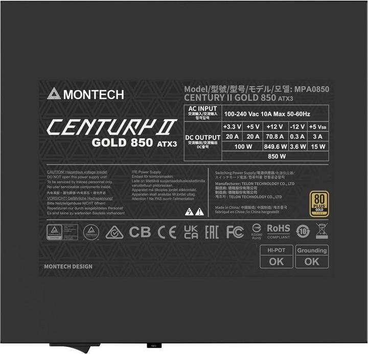 Produktbild Montech CENTURY II 850 (null Watt) (850 W)