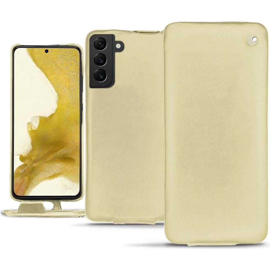 Noreve Lederschutzhülle vertikal (Samsung Galaxy S22), Smartphone Hülle, Beige