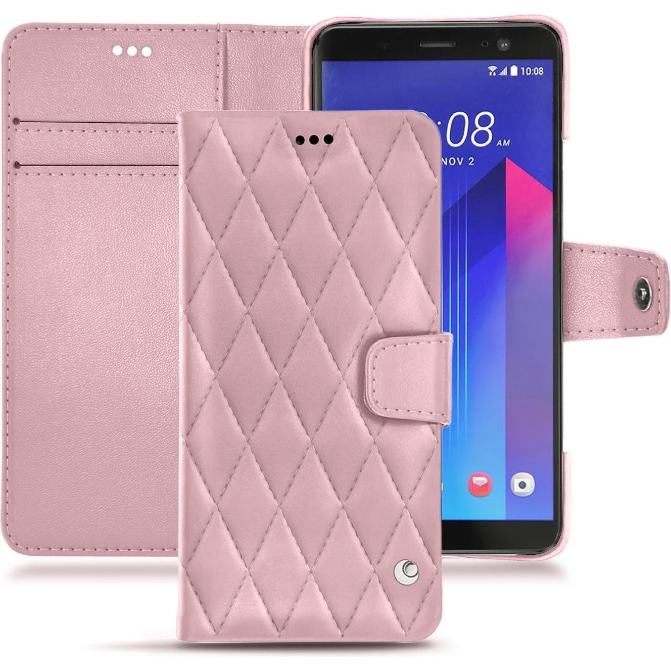 Thumbnail - Noreve Lederschutzhülle Wallet (HTC U11+), Smartphone Hülle, Rosa
