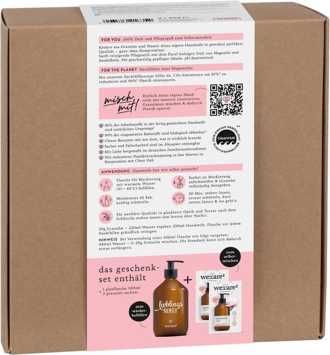 Produktbild we:care2 Geschenk-Set, Handseifen-Granulat, Lieblingsmensch