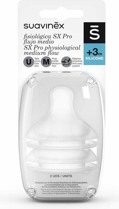 Actual product image Suavinex SX Pro +3M bottles medium flow, 2 parts