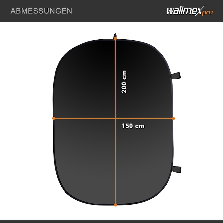 Produktbild Walimex Falthintergrund 150x200cm schwarz (150 cm, 200 cm)