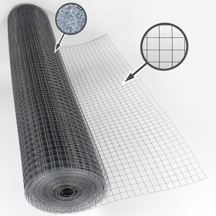 Immagine prodotto Aquagart 25m x 1m Volierendraht Drahtgitter Schweissgitter Drahtgeflecht Drahtzaun