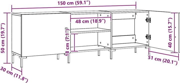 Actual product image vidaXL TV-Schrank (150 x 30 x 50 cm)