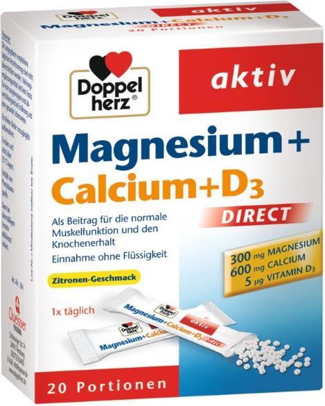 Actual product image Queisser Pharma Doppelherz Magnesium+Ca+D3 (20 pcs., Granulate)