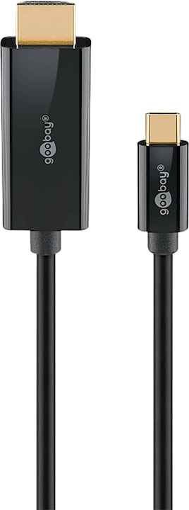 Goobay USB-C-auf-HDMI-Kabel 4K @ 60 Hz, 1 m, schwarz (1 m, HDMI)