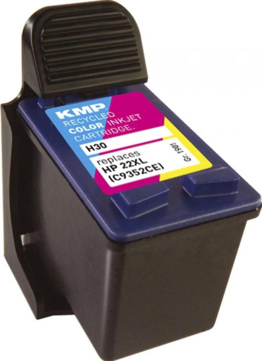 Produktbild KMP Tinte ersetzt HP22XL (C9352CE) (M, C, Y)