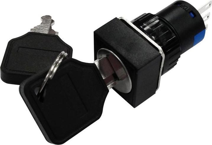 Produktbild RND Components Industrieller Schlüsselschalter, 16 mm 1 Wechsler 220 VAC 2-Pos 90° EIN-EIN rastend