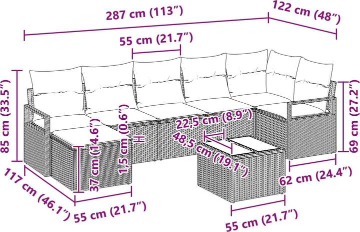 Produktbild vidaXL Outdoor-Sofagarnitur