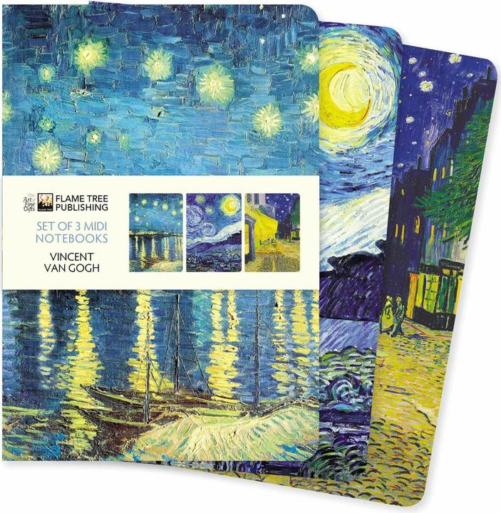 Image du produit Vincent van Gogh Set of 3 Midi Notebooks (Anglais, Flame Tree Studio, 2021)