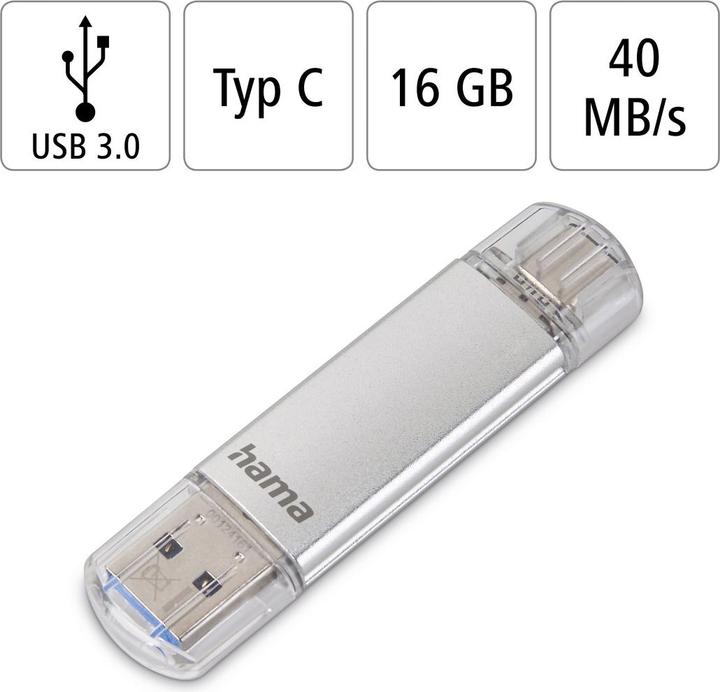 Hama C-Laeta (16 Go, USB-A, USB-C, USB 3.0)