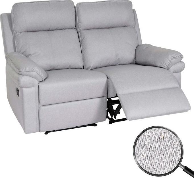 Immagine prodotto Mendler Poltrona cinema 2 posti HWC-L94, funzione reclinabile Nosag suspension tessuto/tessuto - grigio