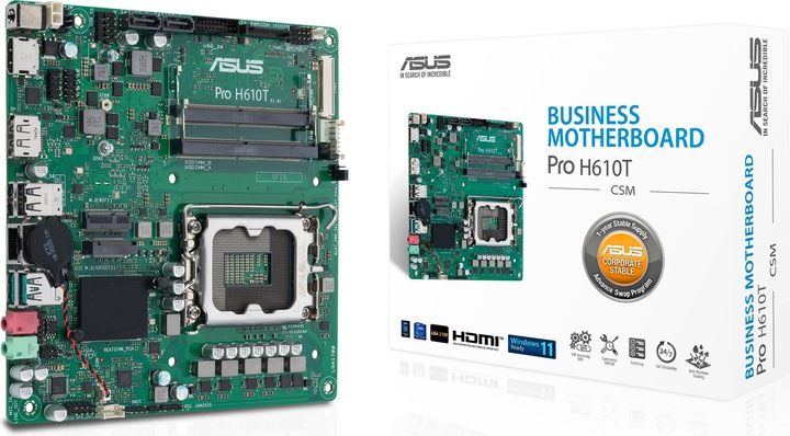 Actual product image ASUS PRO H610T (LGA 1700, Intel H610, Mini-ITX)