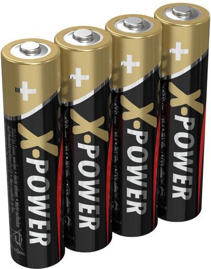 Productafbeelding Ansmann X-Power Alkaline Batterij Micro AAA / LR03 (4 Pcs., AAA, 1300 mAh)
