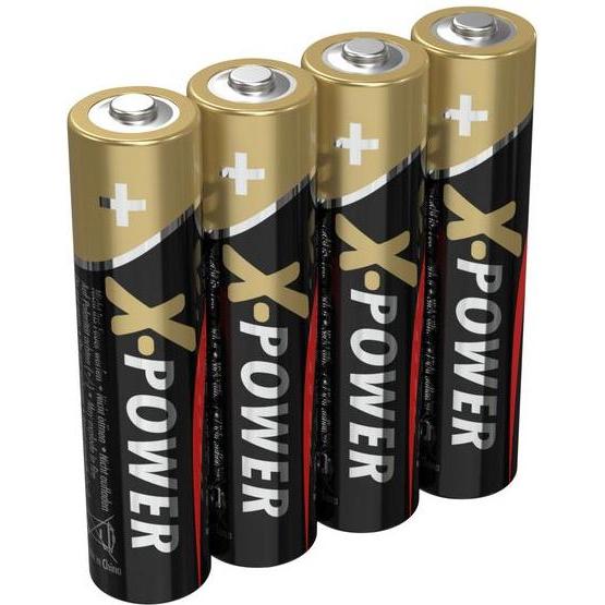 Ansmann X-Power Alkaline Batterie Micro AAA / LR03 (4 Stk., AAA, 1300 mAh), Batterien + Akkus