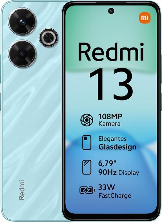 Immagine prodotto Xiaomi Redmi 13 (128 GB, Blu oceano, 6.79", Doppia SIM Ibrida, 108 Mpx, 4G)
