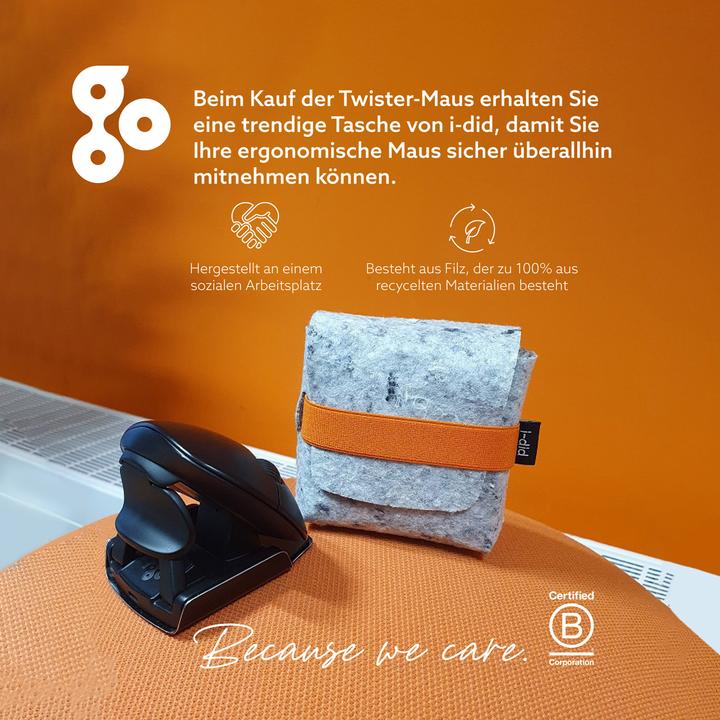 Produktbild R-Go Tools R-Go Maus Twister ergonomisch beidhändig USB u. Bluetooth sw (Kabelgebunden, Kabellos)