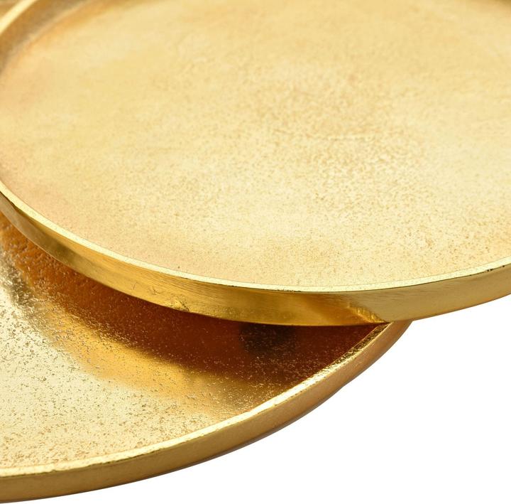 Actual product image Hestia Gold Metal Set of 2 Round Display Trays 26 & 30cm
