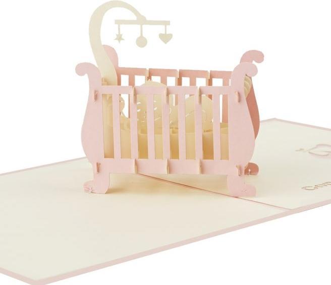 Actual product image MU Classic 3D Pop-Up Baby greeting card - Girl (1 pcs.)