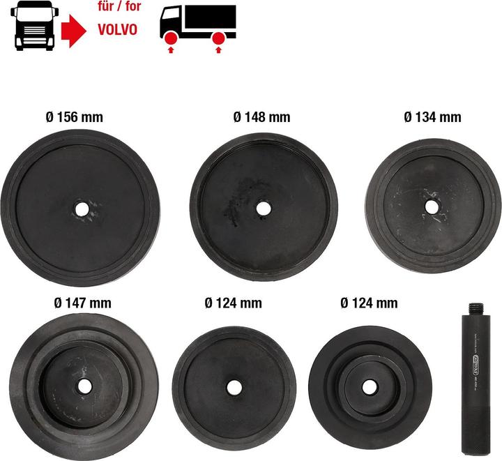 Actual product image KS Tools Seal ring assembly tool set for Volvo, 7-piece