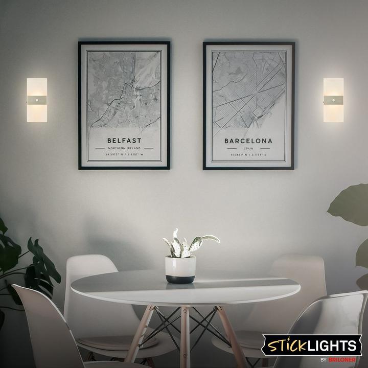 Produktbild Briloner AURA LED Akku Wandleuchte mit Sensor - Nickel-matt (100 lm)