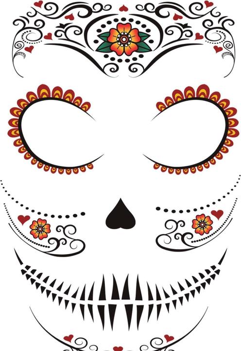 Produktbild Fiesta Sugar Skull Catrina Gesichtstattoo (One Size)