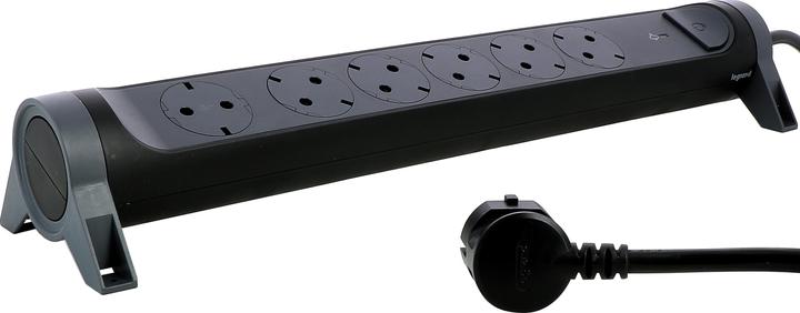 Productafbeelding Legrand Roterende stekkerdoos 6x stopcontact, SPD, 1,5m kabel Zwart 694513 (6 x, CEE 7/16, 1.50 m)