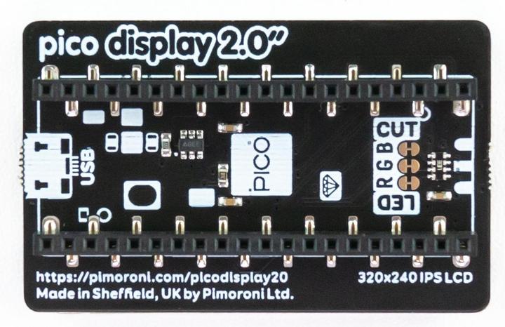 Produktbild Pimoroni Pico Display Pack 2.0, 320x240 IPS LCD, 4 Tasten, RGB LED, kompatibel mit Pico/Pico W