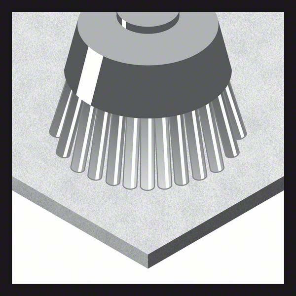 Actual product image Bosch Professional Zubehör PRO Metal clean cup brush, straight shaft, 70 x 0.2 mm (120)