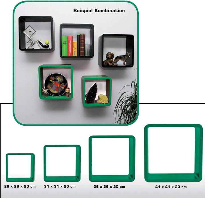 Image du produit Safe Étagère cube set de 4 piècesVert