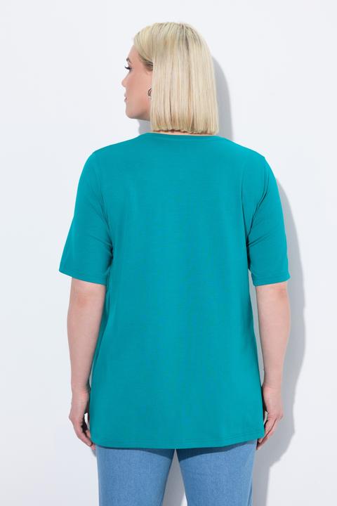 Immagine prodotto Ulla Popken T-shirt dal taglio svasato con scollo a girocollo e mezze maniche (50, 52)