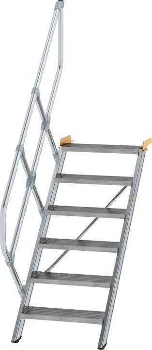 Munk Scale a 45° Larghezza gradini 600 mm 6 gradini Alluminio scanalato (Stile, 138 cm)