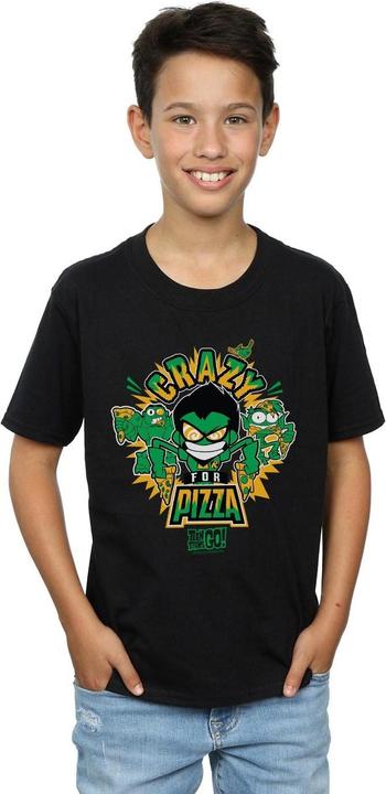 Image du produit - T-shirt TEEN TITANS GO CRAZY FOR PIZZA - Garçon (140, 146)