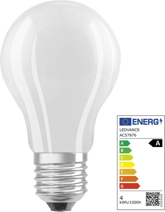 Produktbild Osram LED CLASSIC höchste Effizienzklasse A 3.8W 827 gefrostet E27 Lampe 806lm 2700K warmweiss wie 6 (E27, 3.80 W, 806 lm, 1 x, A)