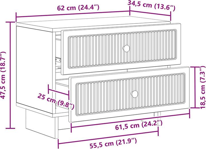 Produktbild vidaXL Nachttisch (34.50 x 62 x 47.50 cm)