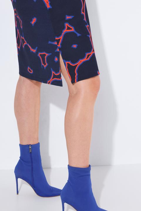 Produktbild Ulla Popken Punto-Kleid, Blüten, V-Ausschnitt, 3/4-Arm, Taschen (54)