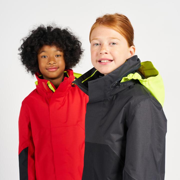 Produktbild Tribord Regenjacke Segeljacke Kinder wasserdicht winddicht - Sailing 300 rot/gelb (122)