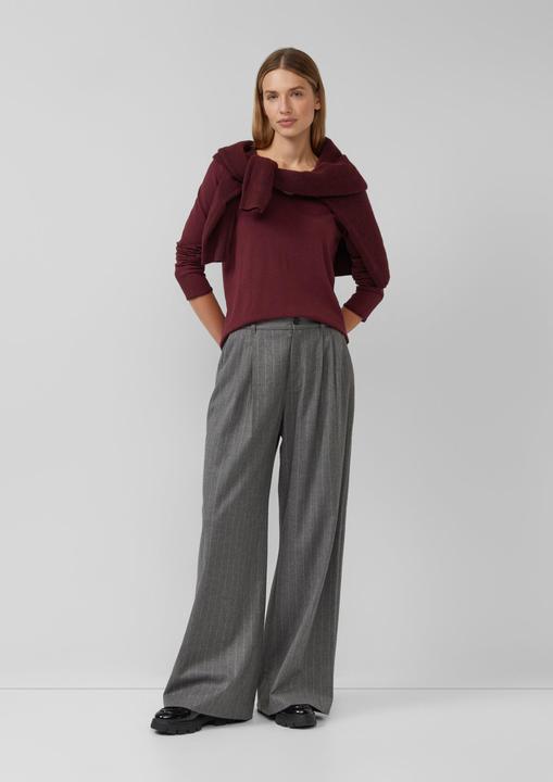 Actual product image s.Oliver Strickpullover Feinstrickpullover mit V-Ausschnitt und Rollkante am Saum (34)