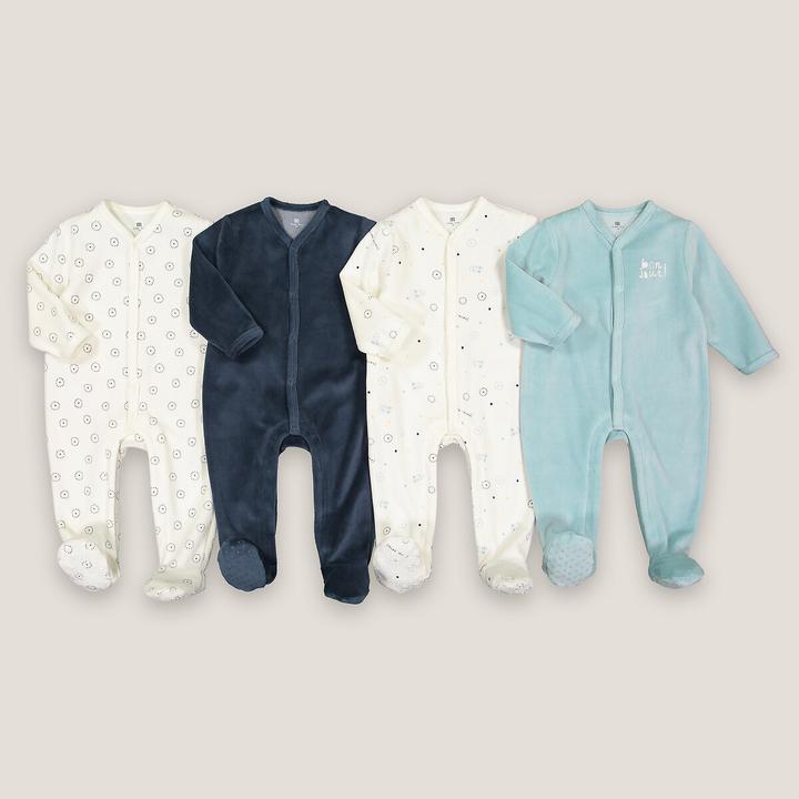 Produktbild La Redoute Collections 4er-Pack Strampler aus Samt (50)