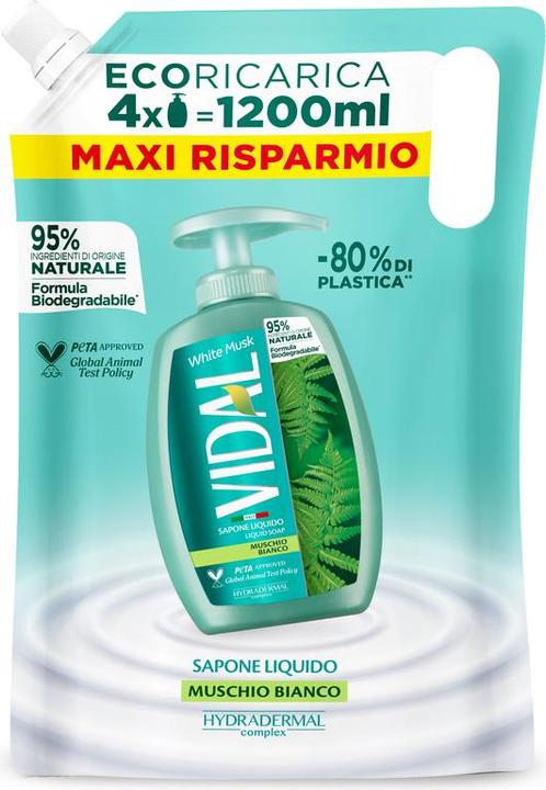 Vidal White Musk Liquid Soap 1.2L Refill (Flüssigseife, 1200 ml)