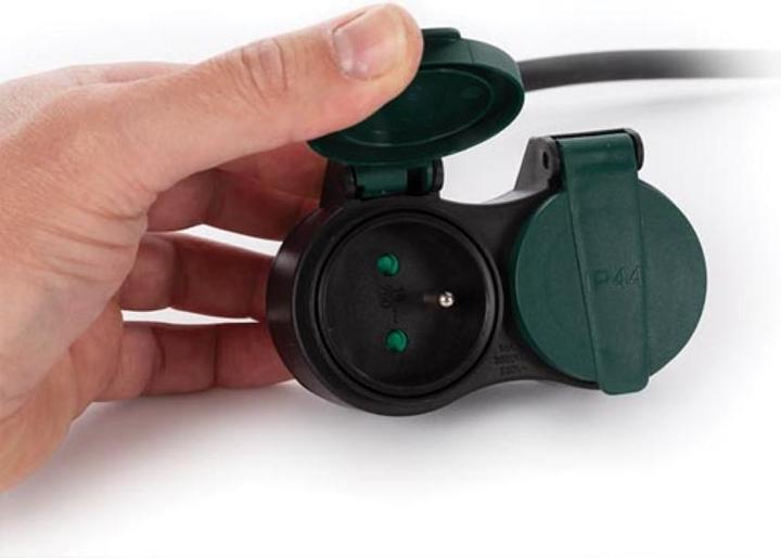 Actual product image Velleman Outdoor Extension Cord With 2 Outlets - Pin Earth - 20 m (20 m, CEE 7/5)