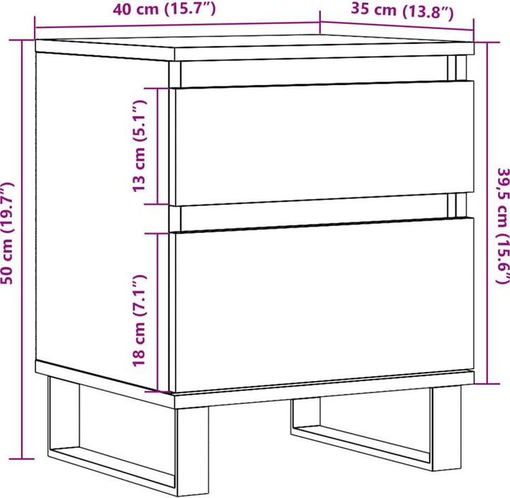 Immagine prodotto vidaXL Nachttisch (40 x 35 x 50 cm)
