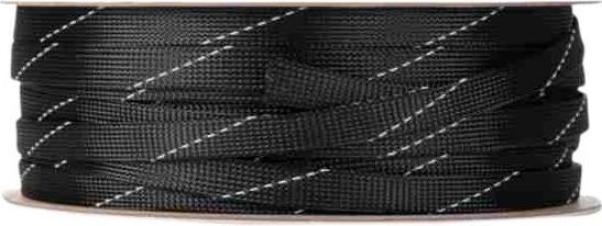 Produktbild RS PRO Kabelschlauch Schwarz PET für Kabel-Ø 13mm bis 28mm, Länge 100m Umflochtener Dehnbar (Kabelschlauch, 38.70 cm)